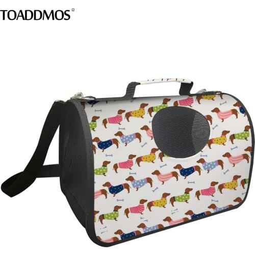 TOADDMOS Cute Sausage Dog Design Pet Dog/Cat/Rabbit Carrier Shoulder Bag Breathable Mesh Pet Bag for Women Bolsa de mascotas
