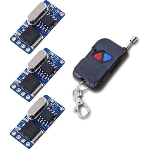DC3.5v 3.7v 5v 6v 7.4v 8.4v 9v 12v Smart Wireless Remote Control Switch Mini 3 Receiver + 1 Transmitter 315Mhz