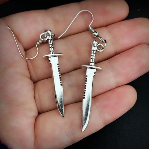Mens Boys Vintage Vintage Knife Shape Pendant Earrings Boys Vintage Drop Earrings Cute Little Objects Earrings Jewelry Jewelry