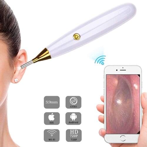 WiFi Otoscope Camera Earwax Digital 720p Hd Ear Endoscope Camera Nose Throat Endoscope Ear Care for iPhone iOS Android Phone