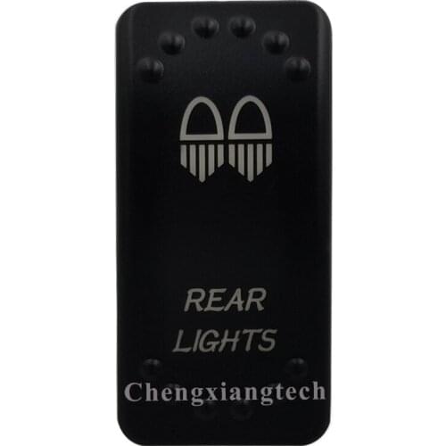 Laser Etched -REAR LIGHTS- Led Backlit Rocker Switch Cap for Car Boat Truck Rv Switch Auto DIY Replacing, Cover Only