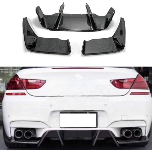 Carbon fiber Rear Lip Diffuser Aprons Splitters Spoiler For BMW 6 Series F12 F13 F06 M6 2013 2014 2015 2016 Bumper Guard
