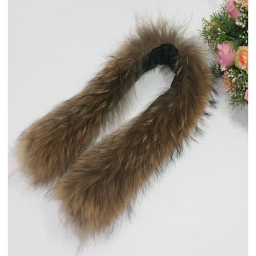 2018Whole Leather Fur Fashion Faux Fur Collar Hat Extended Real Raccoon Unisex Jacket Top Fur Scarf