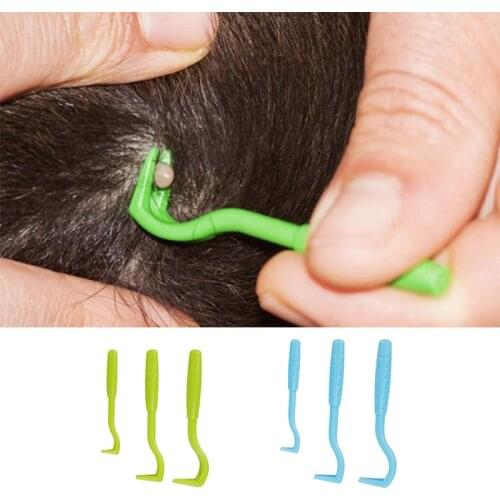 3Pcs/Set Pet Cleaner Pet Flea Remover Tick Hooks Tool ABS Pet Repellent Ticks Lice Cleansing Grooming Supplies Removal Tweezers