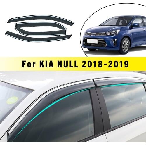 4PC Car Window Visor For KIA NULL 2018 Smoke Car Window Visor Sun Rain Guard Sunny Visor Wind Deflectors Auto Accessories