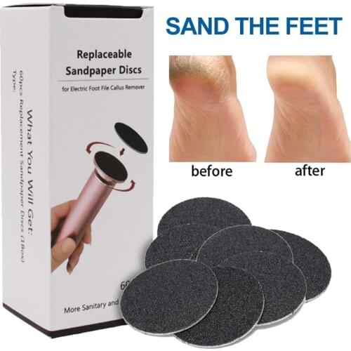 60PCS/Box Replacement Sandpaper Disk Sanding Paper Accessory For Electric Foot Callus Remover Tool Pedicure Foot File