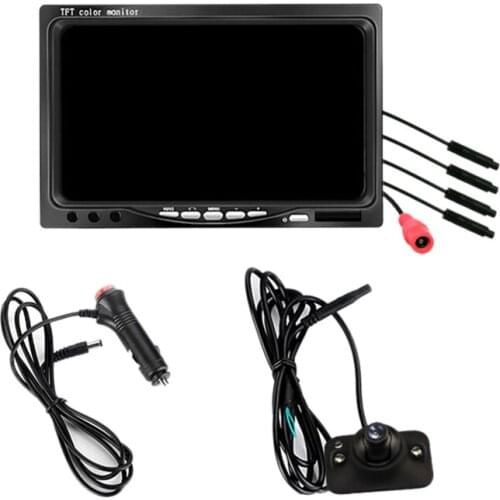 7 Inch 4 Split Car Display + 4 Photosensitive Car Camera 360 Degree Panoramic Reversing Image System 360 Degree Parking Assist W