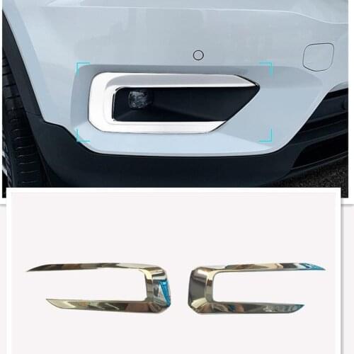 For Volvo XC40 T5 Accessories 2017 2018 2019 ABS Chrome Car front fog lampshade cover frame Cover Trim Sticker Car Styling 2pcs