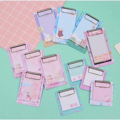 A6 Board Clip Note Clipboard cute memo pads Loose-leaf Cherry blossoms Printed note pad clip School Office Supplies accessories