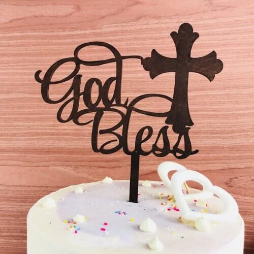 God Bless Cake Topper,First Communion Cake Topper Decorations, Baby Girl or Boy baptism for Confirmation Topper ,as Gift