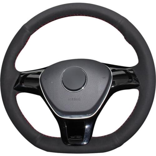 Top Leather Steering Wheel Hand-stitch on Wrap Cover For VolksWagen Golf 7 Mk7 New Polo Jetta Passat B8
