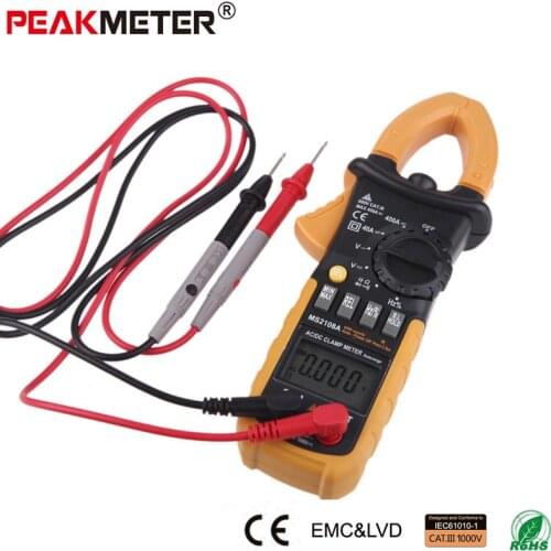 PEAKMETER PM2108A Digital AC DC Clamp Meter 4000 Counts Capacitance frequency Resistance Earth Tester Multimeter