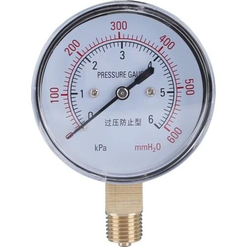 ELECALL YE-75 Air Diaphragm Pressure Gauge 0~30KPA Phosphor Bronze Film Box Pressure Gauge Positive Pressure Meter