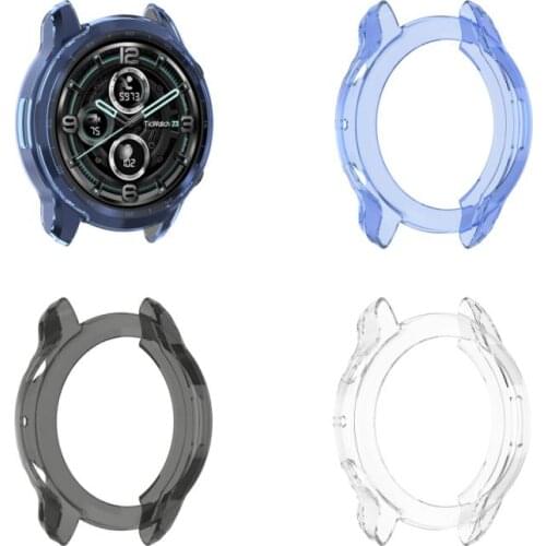Ergonomic Protective Cover For Ticwatch Pro3 Protective Case Tpu Soft Rubber Case Hollow Half-coated Rubber Sleeve Dust-proof