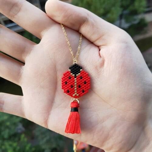 FAIRYWOO Ladybird Necklace Red Luck Jewelry Animals Ethnic Chain Choker Fashion Necklaces For Women 2019 Statement Necklaces