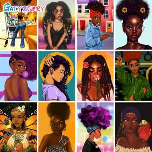 GATYZTORY DIY Painting By Numbers Kit Girl Acrylic Paint By Numbers Wall Art Special gift Figure Canvas Painting on canvas