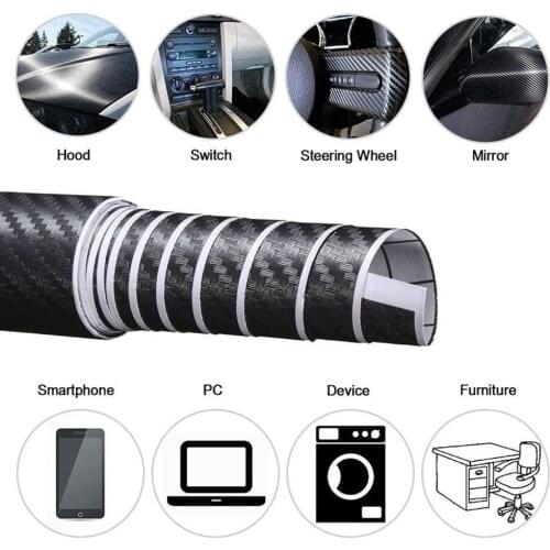 Flexible 3D Car Stickers 127*30CM Car Carbon Fiber Film Wrap Roll Film For Car Mirror Home Appliances Furniture Motorcycle