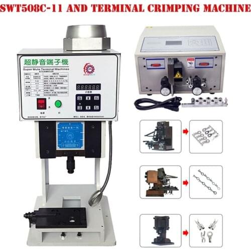 SWT508C computer wire stripper peeling cutting stripping and twisting machine 1mm-2.5mm2 1.5T terminal crimping machine