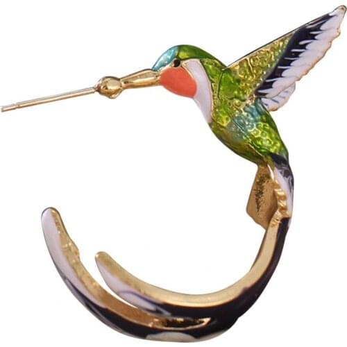 HOT SALES!!! Women Earrings Flying Hummingbird Enamel Alloy Fashion Piercing Jewelry for Party Wholesales Dropshipping