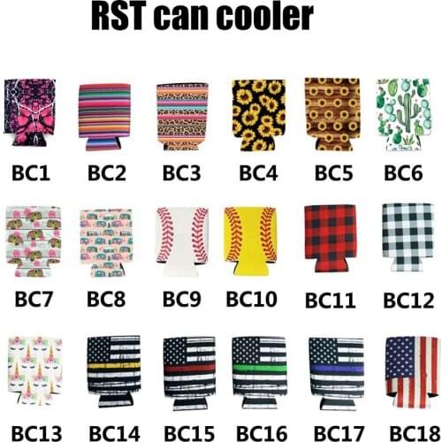 6PCS Neoprene Mermaid Scales Can Stubby Holder Cooler Hugger Collapsible Insulator Beverage Insulated Holder