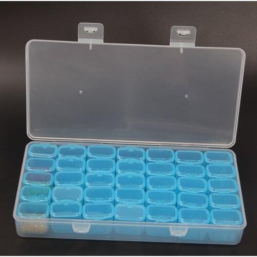 New 3 Colors 35pcs Storge Box Diamond Painting Accessories 5D Embroidery Beads Stones Container Moasic Nail Medcine Tool Case