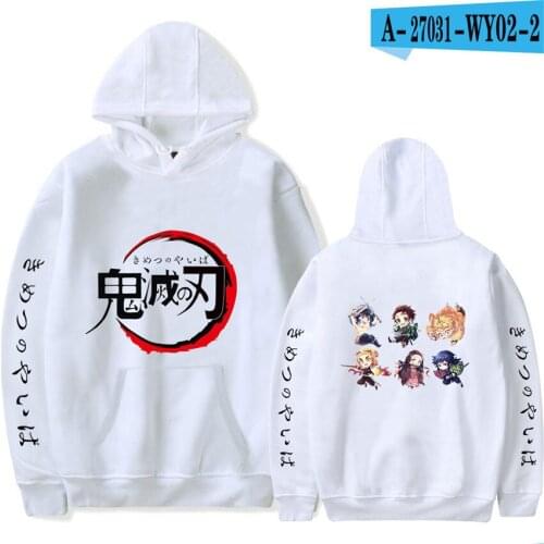 Newest Demon Slayer Hoodies Mens Sweatshirts Women Harajuku hooded Pullovers Hip Hop Harajuku Autumn Casual Boys hooded