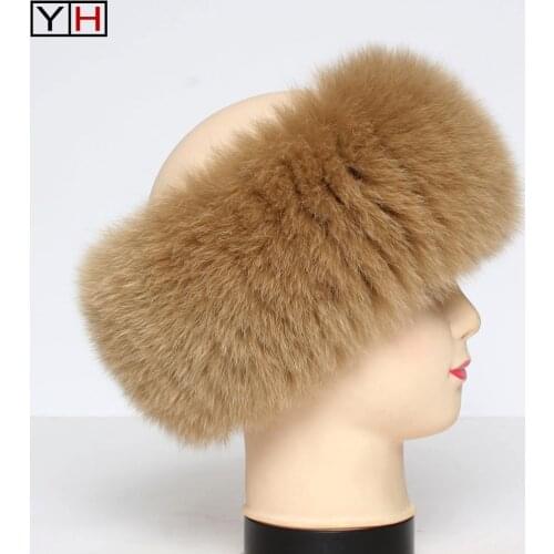 Autumn Winter Lady Real Fox Fur Scarf Women Soft Warm Real Fox Fur Elastic Ring Headband Fashion Natural Fox Fur Scarves