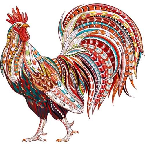 Unique Cock Wooden Animals Puzzle For Adults Kids Puzzles Toys DIY Educational Games Christmas Gifts with Original Box Collect