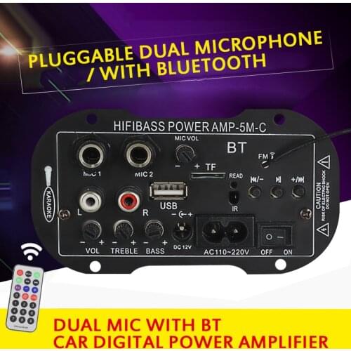 20W Amplifier Board Audio Bluetooth Amplificador USB FM Radio TF Player Subwoofer DIY Power Amplifiers For Car Truck RV Camper