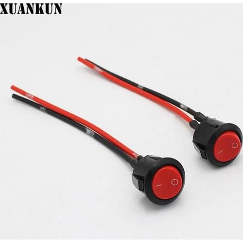 XUANKUN Scooter Modified Accessories Electric Car Headlight Switch Switch Round Double Flash Switch Lock Switch Button