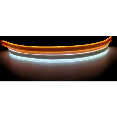 2x 30cm 45cm 60cm Waterproof Switchback LED DRL Daytime Running Light Flexible Car LED Strip Headlight Turn signal Light lamp