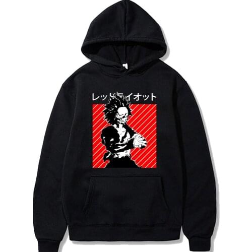 My Hero Academia Japanese Anime Hoodie Kirishima Reijiro Graphic Print Sweatshirt Harajuku Cartoon Hip Hop Streetwear Unisex Top