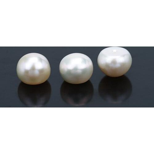 High Quality Loose Button Pearls 6.5-7mm Natural Cultured Freshwater Pearl Half Hole Bulk Wholesale Button Pearls for Necklace