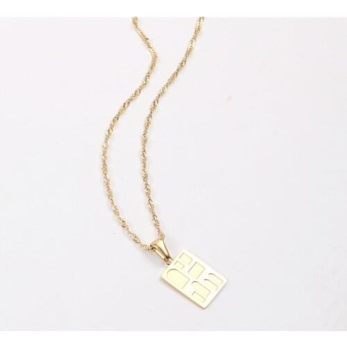 Joolim Jewelry Gold Finish Artistic Sense Tetragonum Pendant Necklace Stainless Steel Necklace