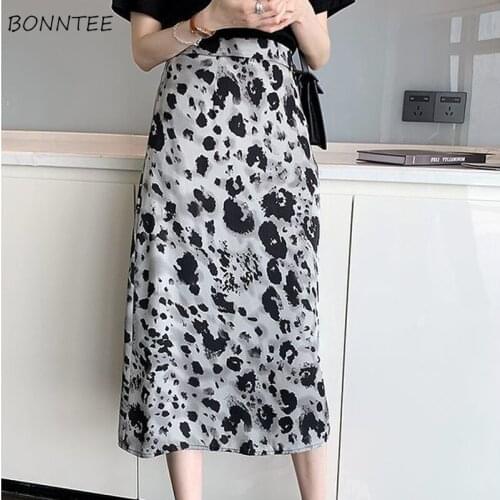 Skirts Women Leopard Design Cool Summer Ulzzang Plus Size Ladies College Soft High Waist Hot Sale Holiday Retro Popular Trendy