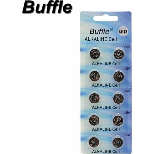 10pcs/lot New Buffle AG13 LR44 LR1154 SR44 Button Coin Cell LR44 1.5V Alkaline Battery For Toys Watches