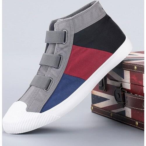 2020 Spring New Hot Fashion High top Men Colorful Canvas Shoes Outdoor Breathable Light High Footwear Cloth Casual Sneakers
