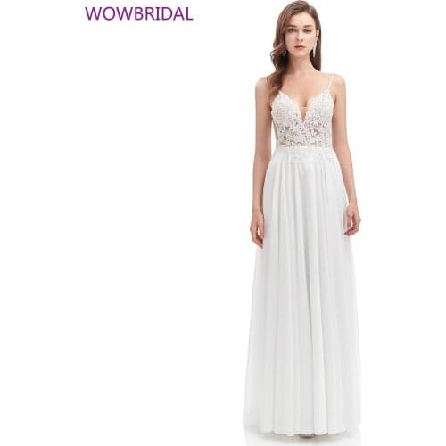 2021 New Elegant Rhinestone Deep V-neck Backless Sleeveless A-line Floor-length Evening Party-style Evening Dress