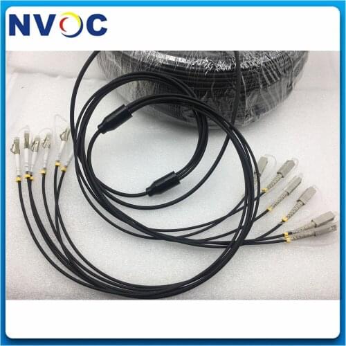 50/100/150/200/250M 4/6/8/12Core MM LC/SC/FC/ST 4/6/8/12Fibers OM1 OM2 50/125 62.5/125 MM Armored Fiber Optic Patch Cord Cable