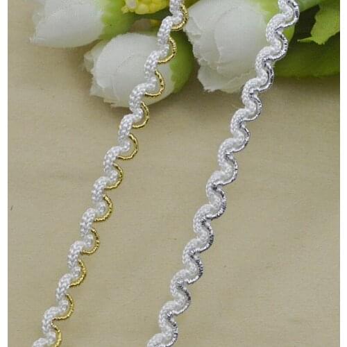 50Metres Free Shipping DIY Clothes Accessories White/Gold/Silver Curve Lace Trim Sewing Lace Centipede Braided Ribbon Lace