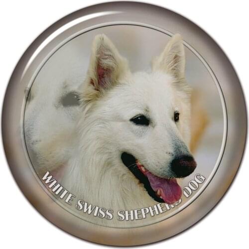 A0633# 13cm/17cm Removable Decal White Swiss Shepherd Dog Car Sticker Waterproof Accessories on Bumper Rear Window Laptop