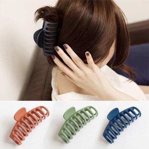 Women Black Big Barrette Bath Hair Claw Fashion Female Claw Clip Hair Accessories Ponytail Clip Acrylic Korean Hair Clamps Claw