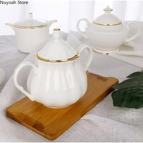 Household Ceramic Storage Tank Creative with Handle Gold Stroke Storage Box Kitchen Supplies Living Room Storage Decoration