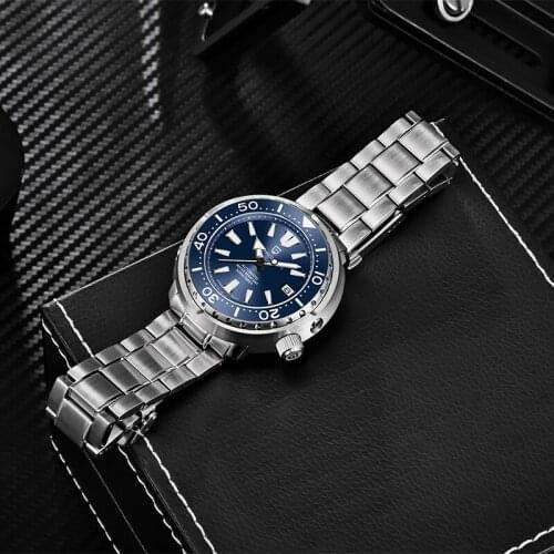 45MM PAGANI DESIGN New Mens Automatic Watch 300M Diver Sports Waterproof Watch Luxury Sapphire Glass Blue Clock relogio masculi