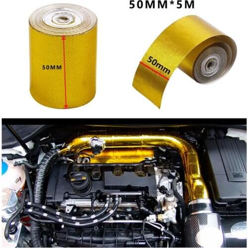 New Style Automotive Exhaust Pipe Decorative Tape Heat Shield Wrap Tape Gold Aluminum Foil Tape Strong Adhesion Ability