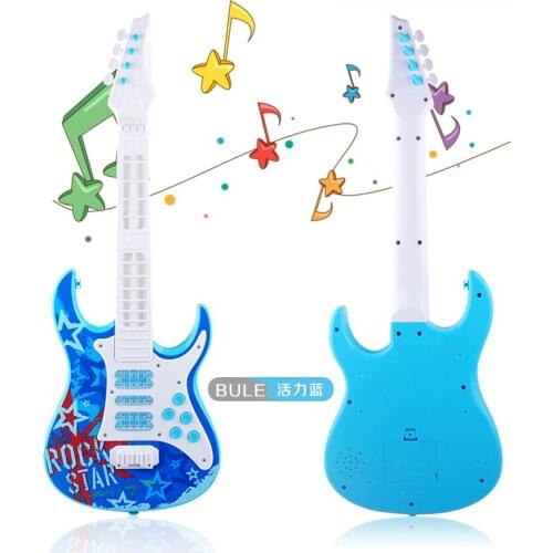 Childrens Four String Guitar Electric Toys Can Play An Instrument Baby Multi-function Simulation With Music Educational Toys