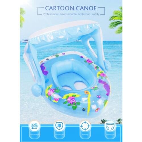 Baby Swim Float Swimming Ring UV- Baby Floating With Canopy Inflatable Floats Swim Trainer Water Fun Pool Toy Dropship