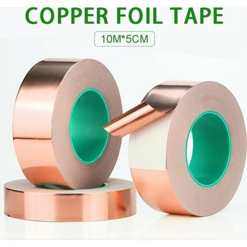 10m 50mm Double Sided Copper Foil Tape EMI Shielding Conductive Adhesive Tapes Durable Anti-static Sided Repair Tape