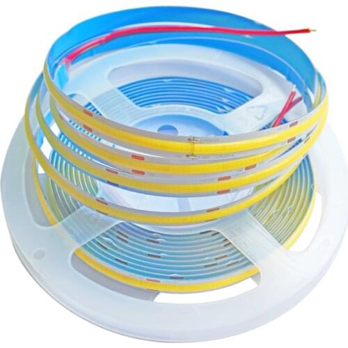 16.4ft 5M 12V 24V 384leds/M 528leds/m White 3000K 4000K 6000K COB flexible led Strip light