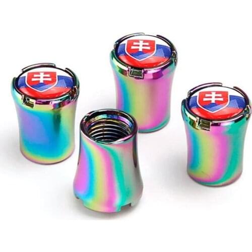 4pcs/Lot Slovakia Flag Car Tire Valve Caps For Haval F7 H2 H6 H5 H9 Wheel Tires Air Dust Waterproof Screw Airtight Cap
